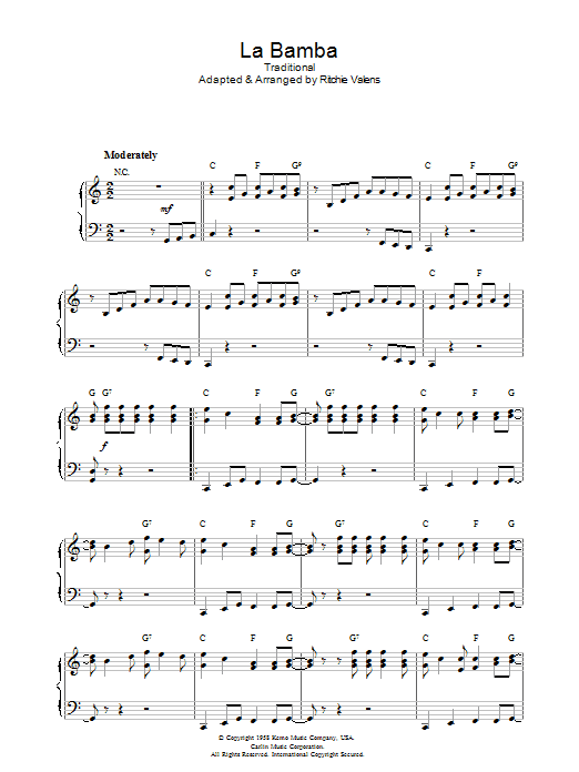 La Bamba (Piano Solo) von Ritchie Valens
