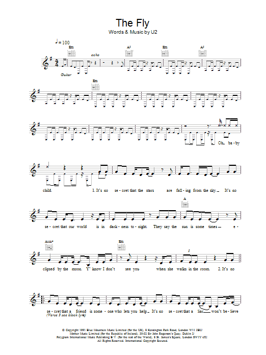 The Fly (Lead Sheet / Fake Book) von U2