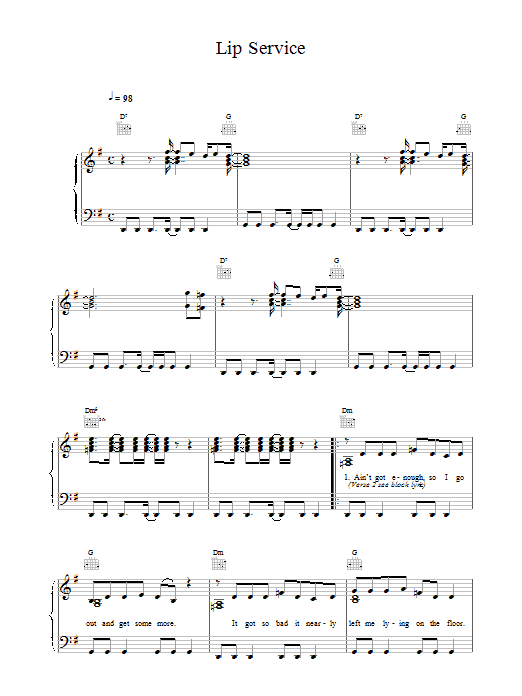 Lip Service (Piano, Vocal & Guitar Chords) von Wet Wet Wet