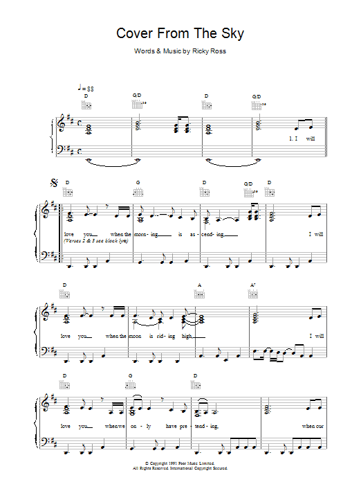 Cover From The Sky (Piano, Vocal & Guitar Chords) von Deacon Blue