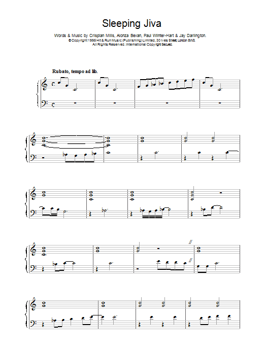 Sleeping Jiva (Piano, Vocal & Guitar Chords) von Kula Shaker