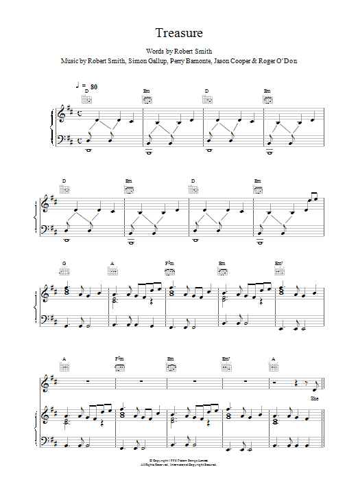 Treasure (Piano, Vocal & Guitar Chords) von The Cure