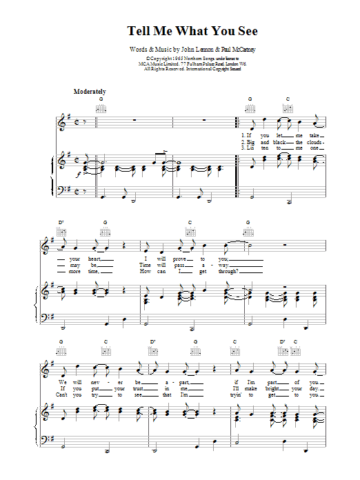 Tell Me What You See (Piano, Vocal & Guitar Chords) von The Beatles