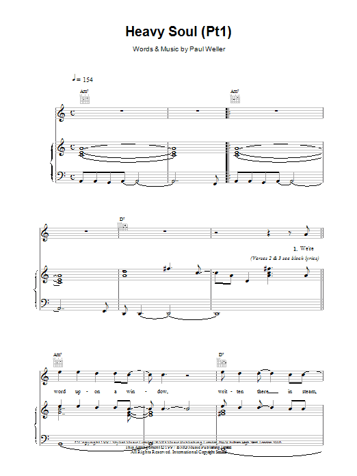 Heavy Soul (Pt1) (Piano, Vocal & Guitar Chords) von Paul Weller
