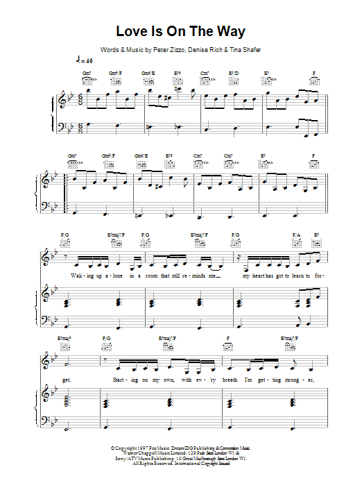 Love is on the Way (Piano, Vocal & Guitar Chords) von Celine Dion