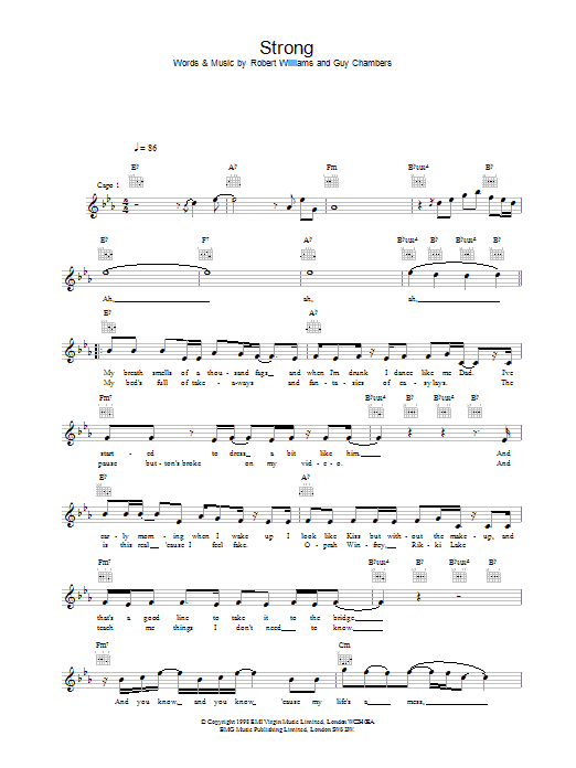 Strong (Lead Sheet / Fake Book) von Robbie Williams