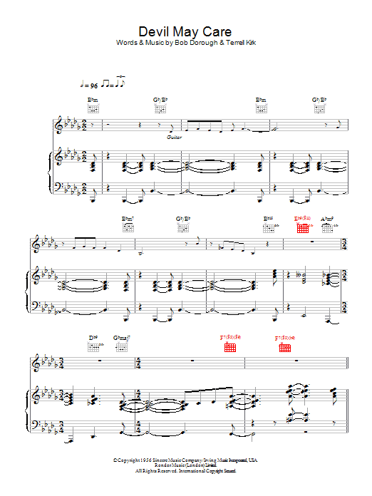 Devil May Care (Piano, Vocal & Guitar Chords) von Diana Krall