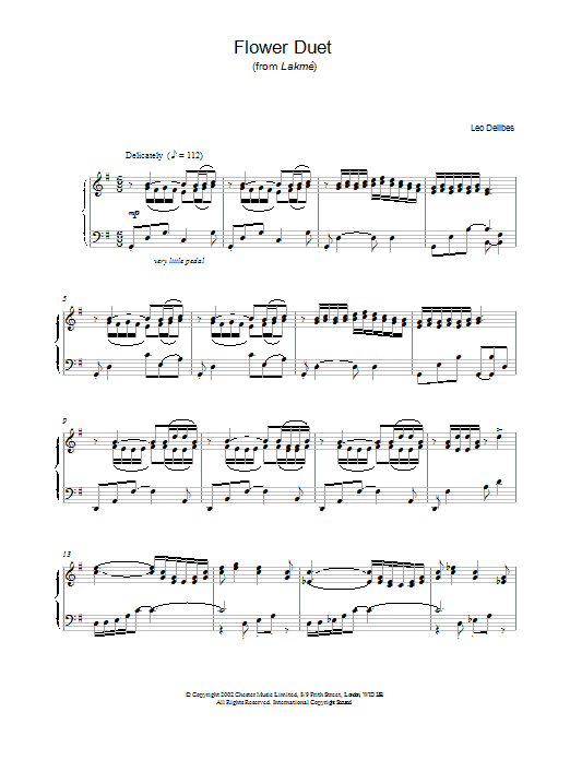 Flower Duet (Piano Solo) von Leo Delibes