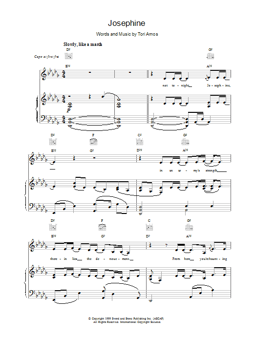Josephine (Piano, Vocal & Guitar Chords) von Tori Amos