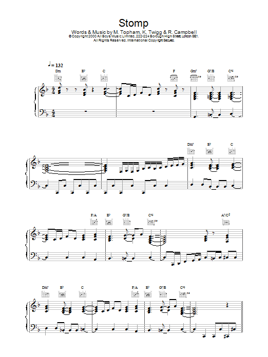 Stomp (Piano, Vocal & Guitar Chords) von Steps