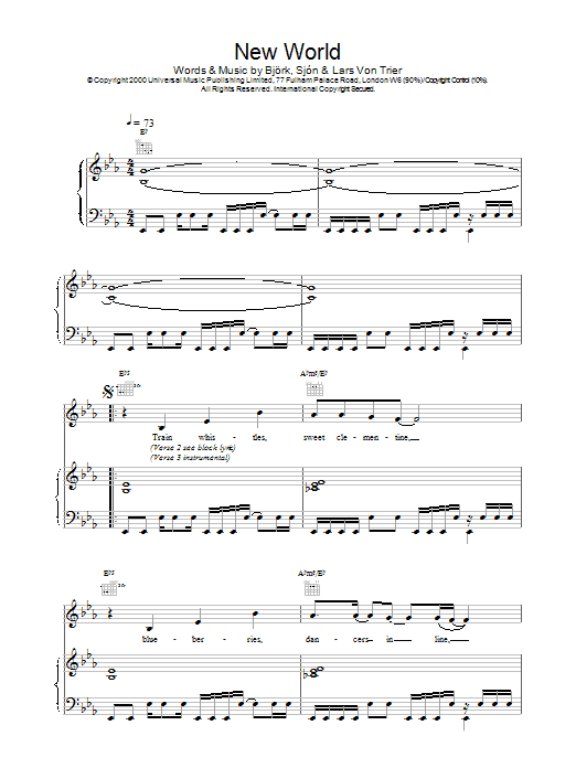 New World (Piano, Vocal & Guitar Chords) von Bjork