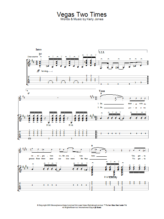 Vegas Two Times (Piano, Vocal & Guitar Chords) von Stereophonics