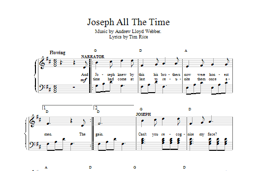Joseph All The Time (Piano, Vocal & Guitar Chords) von Andrew Lloyd Webber
