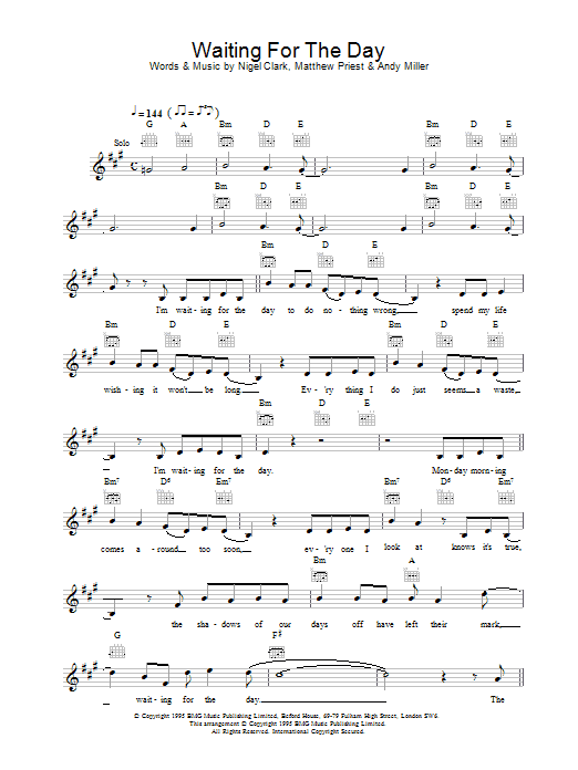 Waiting For The Day (Lead Sheet / Fake Book) von Dodgy