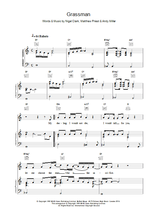 Grassman (Piano, Vocal & Guitar Chords) von Dodgy