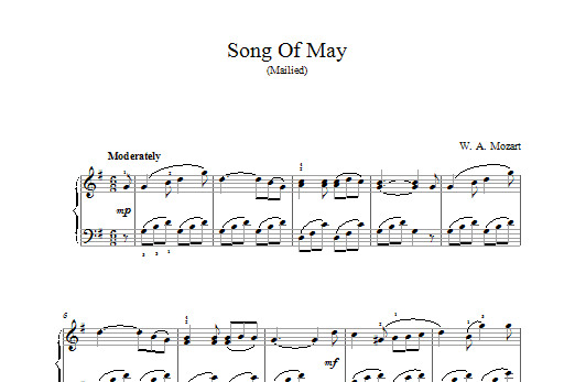 Song Of May (Piano Solo) von Wolfgang Amadeus Mozart