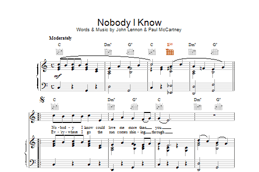 Nobody I Know (Piano, Vocal & Guitar Chords) von Peter and Gordon