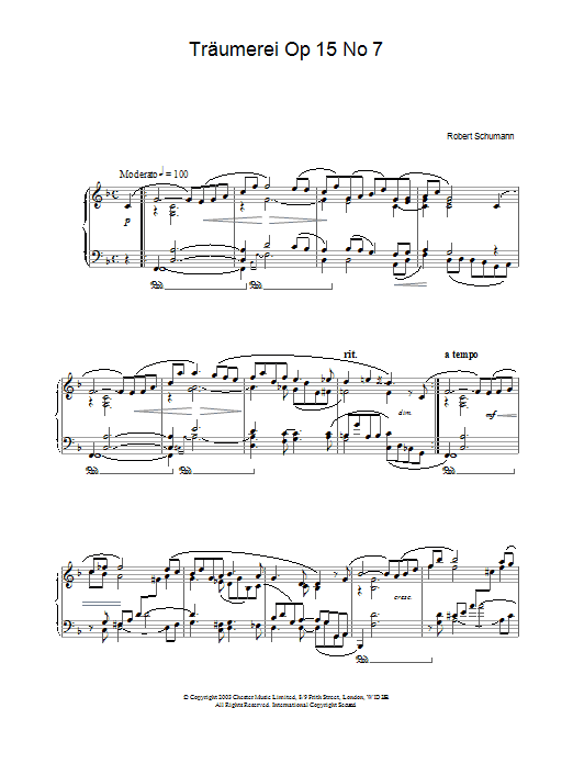 Traumerei Op 15 No 7 (Piano Solo) von Robert Schumann