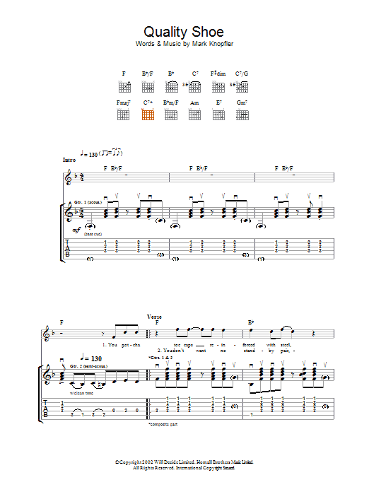 Quality Shoe (Guitar Tab) von Mark Knopfler