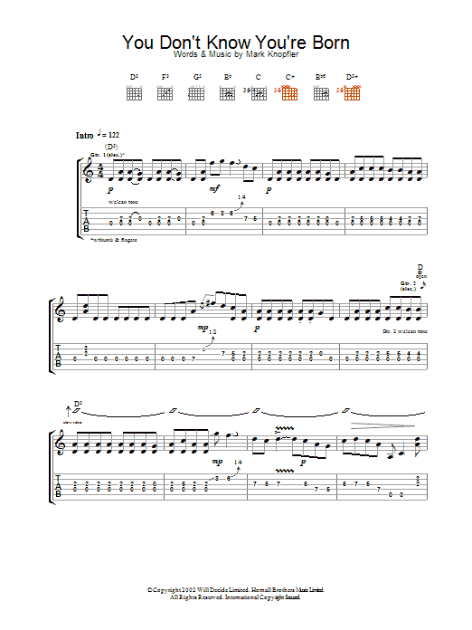 You Don't KnowYou're Born (Guitar Tab) von Mark Knopfler