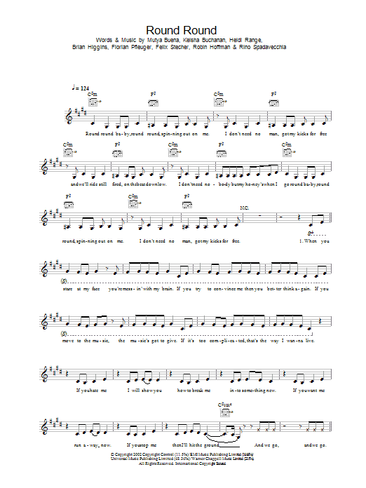 Round Round (Lead Sheet / Fake Book) von Sugababes