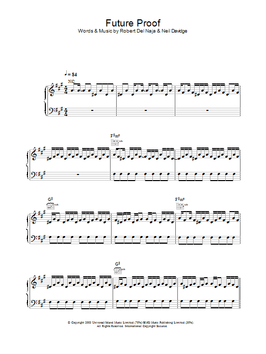 Future Proof (Piano, Vocal & Guitar Chords) von Massive Attack