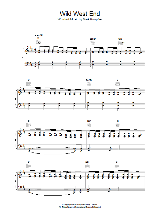 Wild West End (Piano, Vocal & Guitar Chords) von Dire Straits