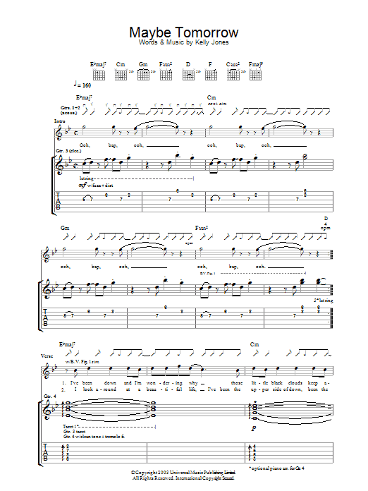 Maybe Tomorrow (Guitar Tab) von Stereophonics