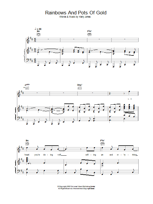 Rainbows And Pots Of Gold (Piano, Vocal & Guitar Chords) von Stereophonics