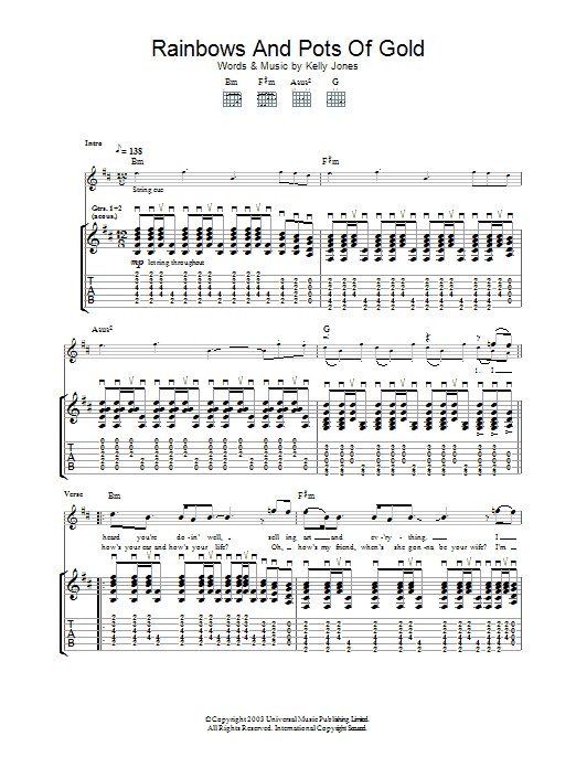 Rainbows And Pots Of Gold (Guitar Tab) von Stereophonics