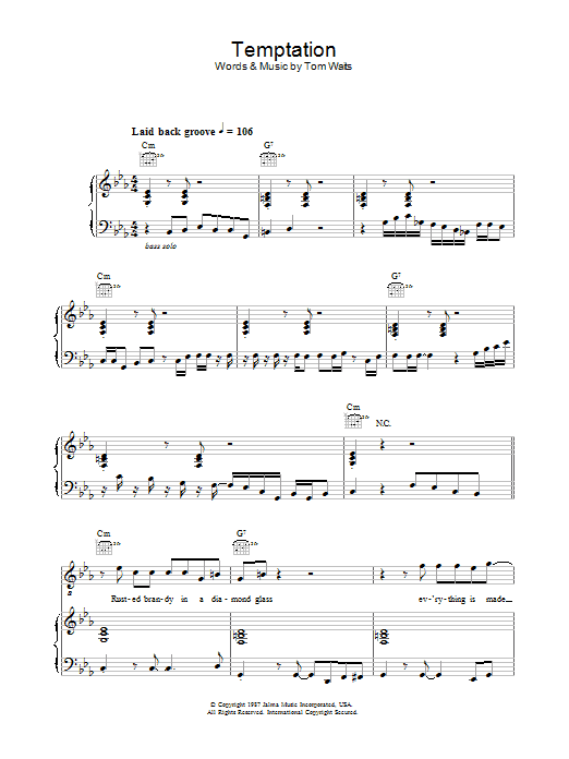 Temptation (Piano, Vocal & Guitar Chords) von Diana Krall