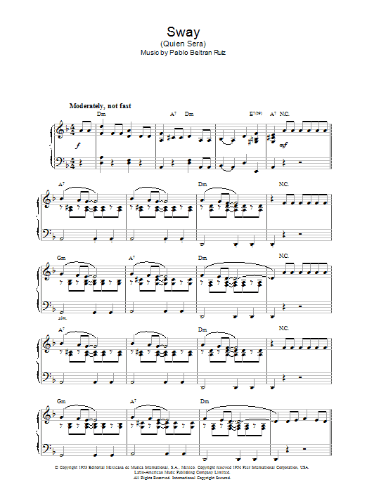 Sway (Quien Sera) (Piano Solo) von Dean Martin