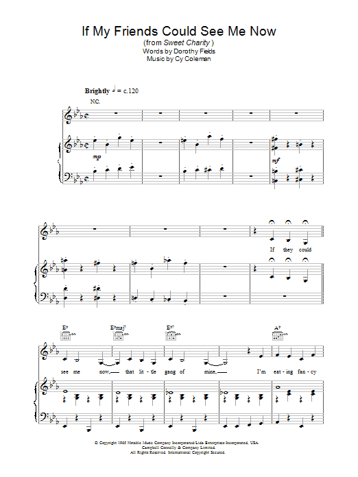 If My Friends Could See Me Now (Piano, Vocal & Guitar Chords) von Cy Coleman
