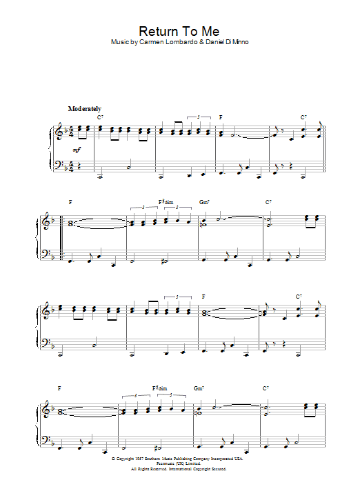 Return To Me (Piano Solo) von Dean Martin