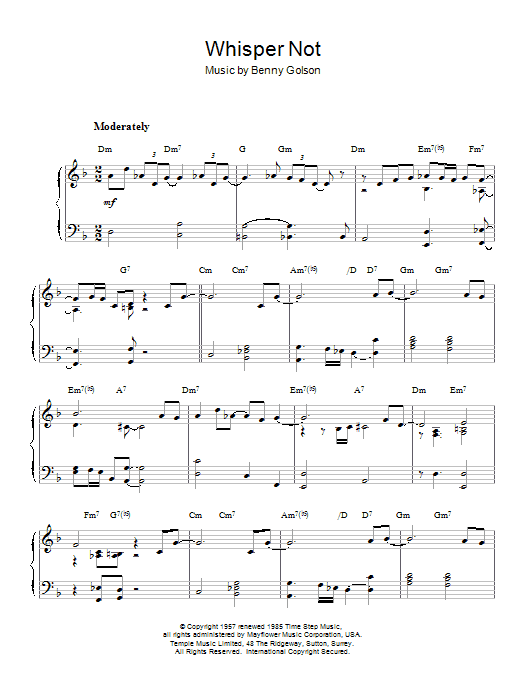 Whisper Not (Piano Solo) von Benny Golson