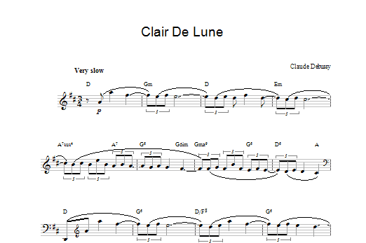 Clair De Lune (Lead Sheet / Fake Book) von Claude Debussy
