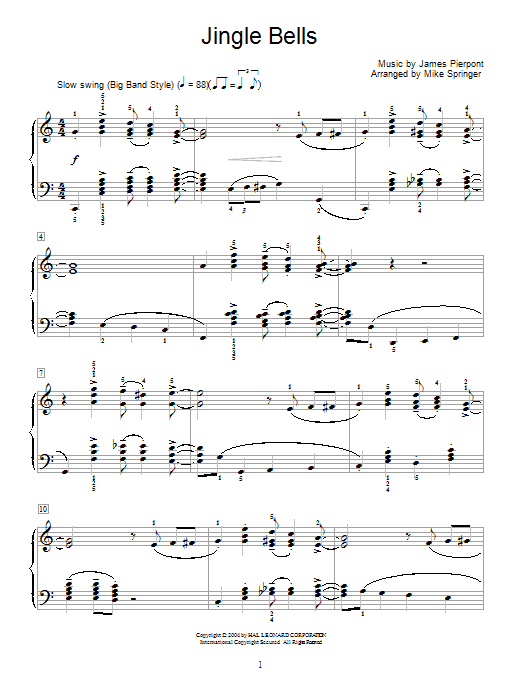 Jingle Bells [Jazz version] (Educational Piano) von J. Pierpont