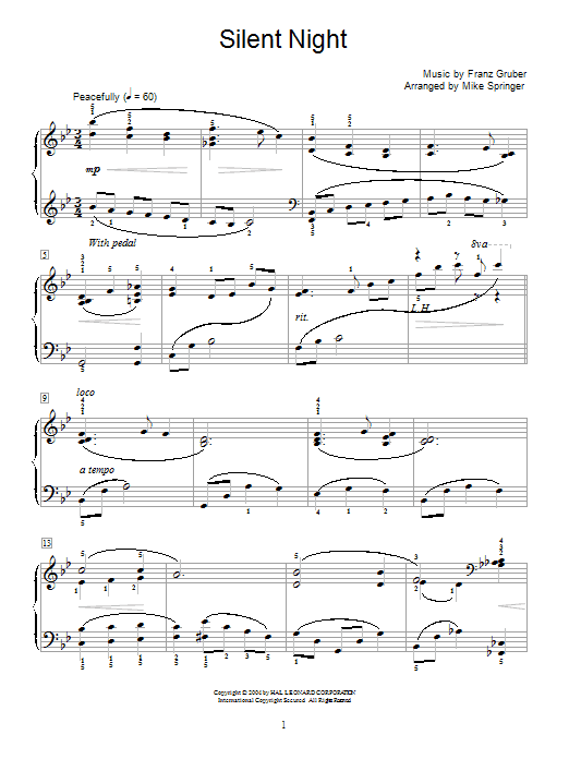 Silent Night (Educational Piano) von Joseph Mohr