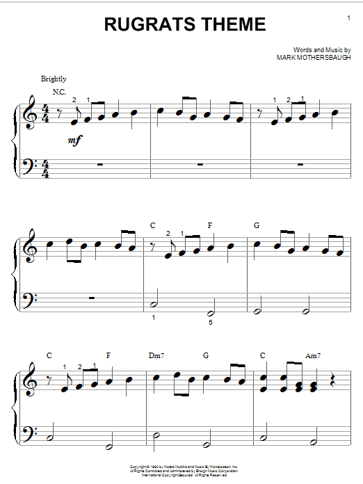 Rugrats Theme (Big Note Piano) von Mark Mothersbaugh