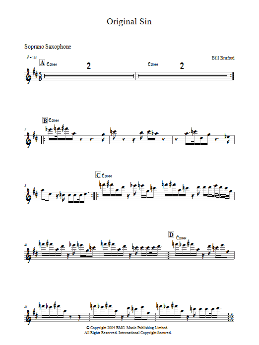 Original Sin (Soprano Sax Solo) von Bill Bruford