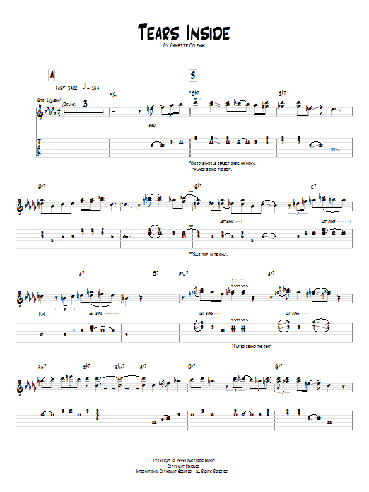 Tears Inside (Guitar Tab) von Pat Metheny