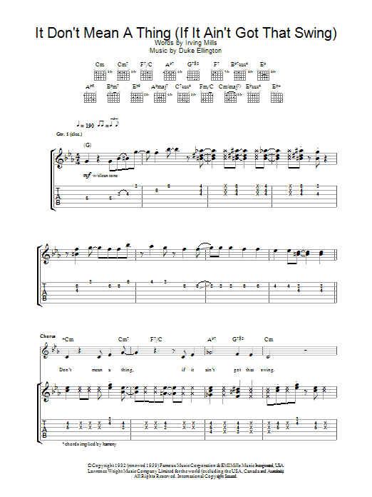It Don't Mean A Thing (If It Ain't Got That Swing) (Guitar Tab) von Eva Cassidy