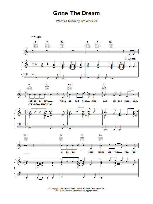 Gone The Dream (Piano, Vocal & Guitar Chords) von Ash