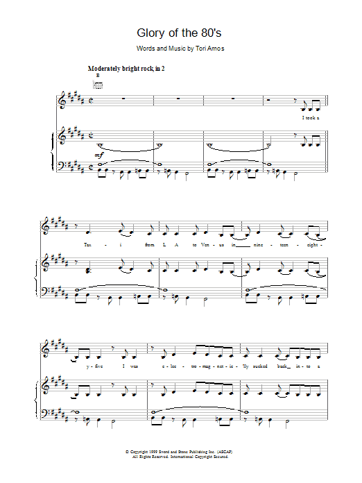 Glory of the 80s (Piano, Vocal & Guitar Chords) von Tori Amos