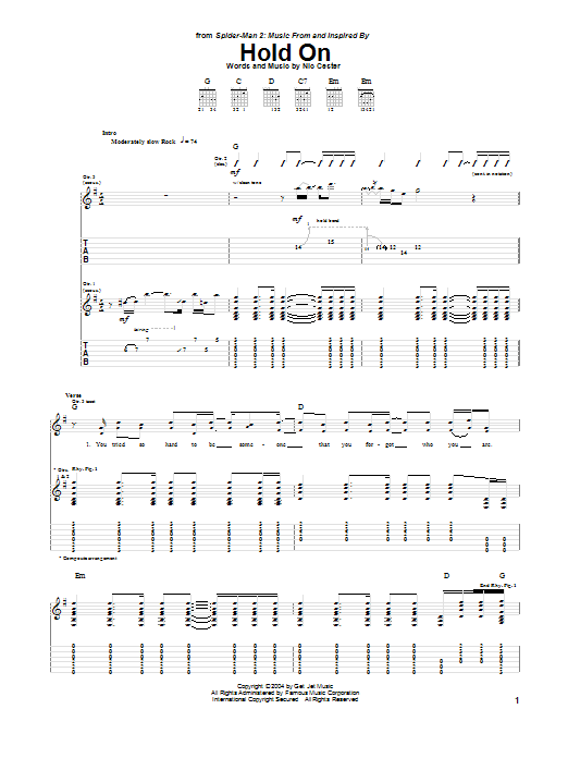 Hold On (Guitar Tab) von Jet