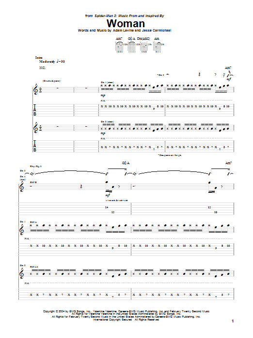 Woman (Guitar Tab) von Maroon 5