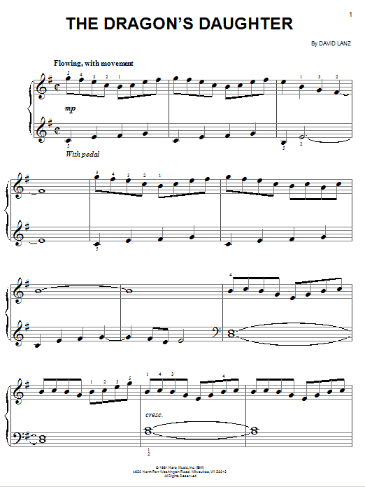 The Dragon's Daughter (Easy Piano) von David Lanz