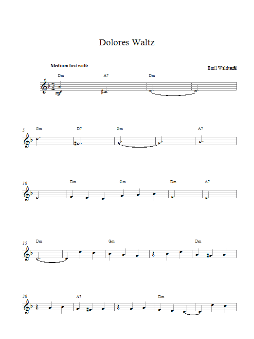 Dolores Waltz (Lead Sheet / Fake Book) von Waldteufel