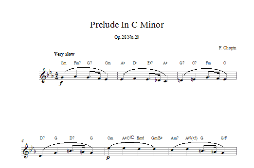 Prelude In C Minor Op.28 No.20 (Lead Sheet / Fake Book) von Frederic Chopin