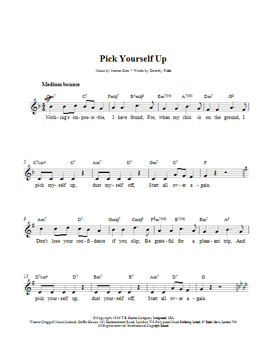 Pick Yourself Up (Lead Sheet / Fake Book) von Jerome Kern